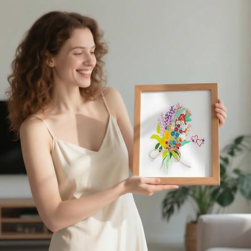 Culberta Embroidery Kit for Adults Beginner, Needlepoint Kits, Cross Stitch Craft Set with HD Video Tutorials, Hand DIY Art Supplies for Gifts (B) - color: Love bouquet
