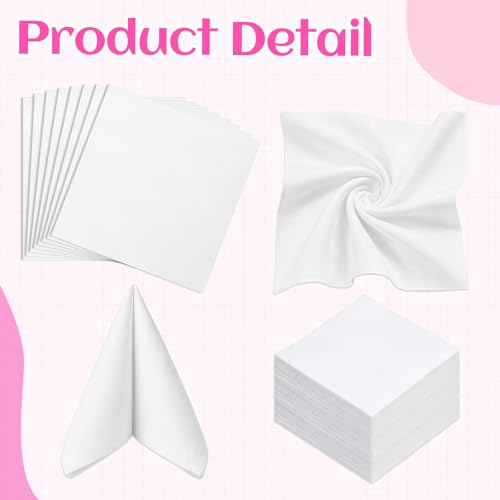 500 Pcs White Cotton Fabric Squares, Solid White Charm Pack Soft Solid Color Precut Quilting Fabric Bundles, for DIY Sewing Patchwork Embroidery Scrapbooking Clothing Craft, 4 x 4 in
