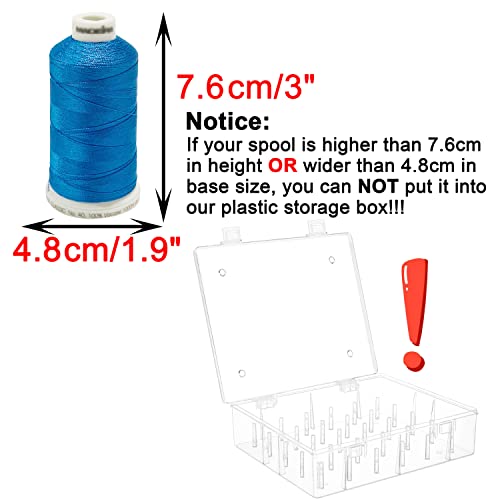 New brothread Pack of 2x30 Spools Tall and Clear Storage Box Organizer - size: 2X30