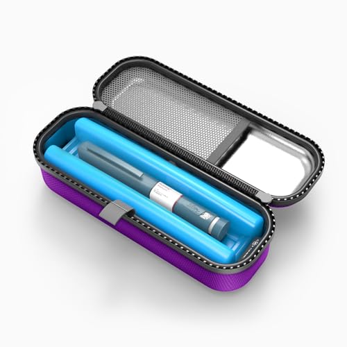 SHBC Upgraded Cold Effect PCM Insulin Pen Carrying Case Portable Medical Cooler Bag for Diabetes Convenient to Changing Needles with Each Injection Pueple - color: Purple