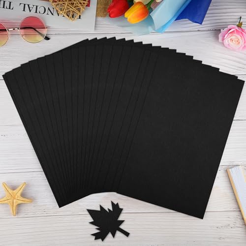 NACHLYNN Self Adhesive Felt Fabric Sheets 7"x11.5" /18x29cm Sticky Back Felt Fabric for Crafts Art Project DIY Sewing Patchwork Decoration (11, Black) - color: Black