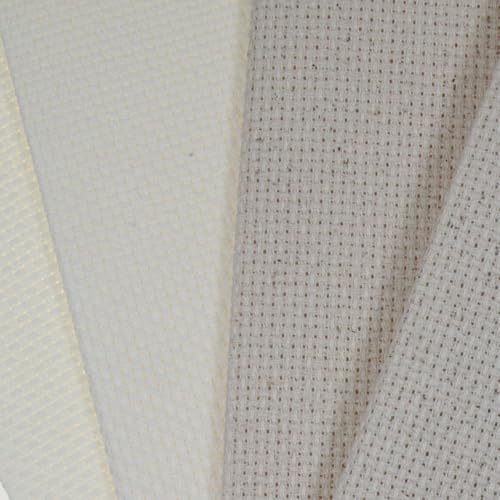 KCS 4 pc of 12" x 18"(30cmx45cm) 14CT Counted Cotton Aida Cloth Cross Stitch Fabric (Antique White+Oatmeal) - color: Antique White+oatmeal