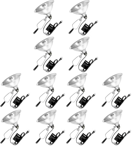 VIVOSUN 12 Pack Clamp Lamp Light with Detachable 8.5 Inch Aluminum Reflector - size: 8.5 Inch-12 Pack