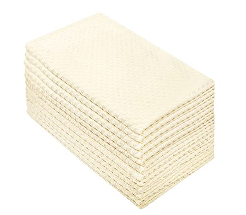 COTTON CRAFT Amazing Kitchen Towel - 12 Pack 100% Cotton Waffle Terry Towel - color: Ivory, size: 12 Pack