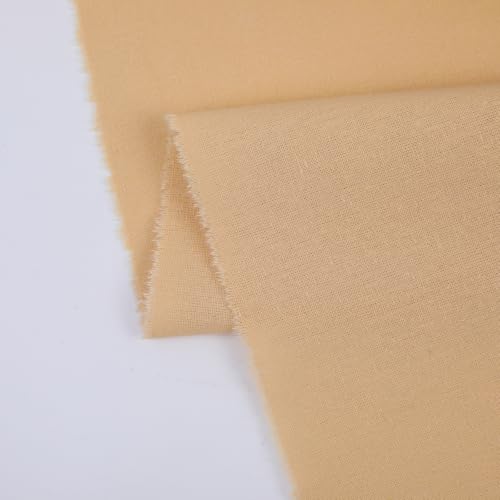 Beige Cotton Fabric for Sewing 59 Inch Wide Natural 100% Cotton Poplin Fabric by The Yard Soft Embroidery Cotton Material Apparel Cloth (Beige, 1 Yard) - color: Beige, size: 1 Yard