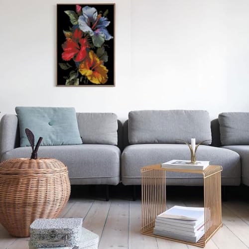 Flowers Stamped Cross Stitch Kits Flowers Cross Stitch Patterns,Dimensions Cross Stitch Kits Embroidery Kit Arts and Crafts for Beginners 15.7x11.8 inch - color: T004