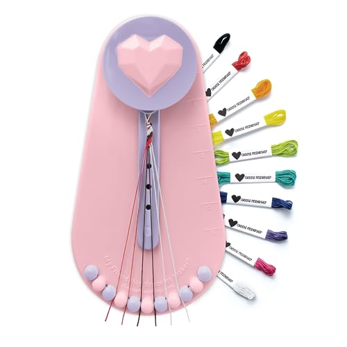 Choose Friendship Bracelet Making Kit – DIY Craft Loom for Kids Ages 8+, New & Improved Design, Includes 20 Threads, Makes 8 Bracelets, Pink “Blush Berry - color: Blush Berry