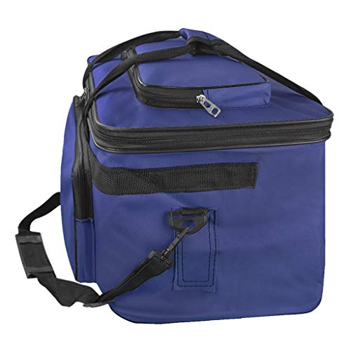 Starsouce Large Capacity Art Supply Organizer Tote Bag – Padded Craft Storage with Adjustable Shoulder Strap, Foldable Travel Caddy for Brushes, Markers, Sketchbook, Watercolor Palette & More - color: Deep Blue