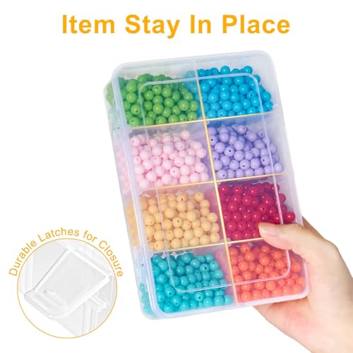 2 Pack 8 Grids Bead Organizer and Small Parts Storage Tackle Boxes