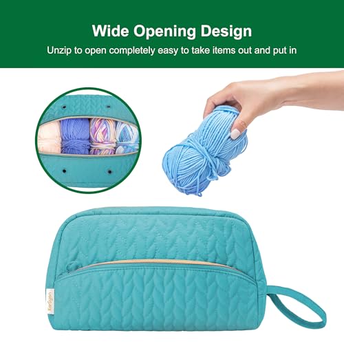 KarSyon Crochet Bag for Yarn Storage Knitting Crochet Supplies Accessories - color: Teal