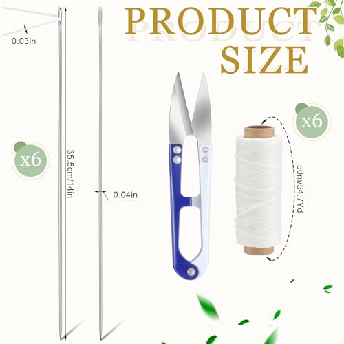 Leriton 13 Pcs Hawaiian Lei Needle Kit 14'' Needle Lei Making Kit - color: Basic Style, size: 14 inches