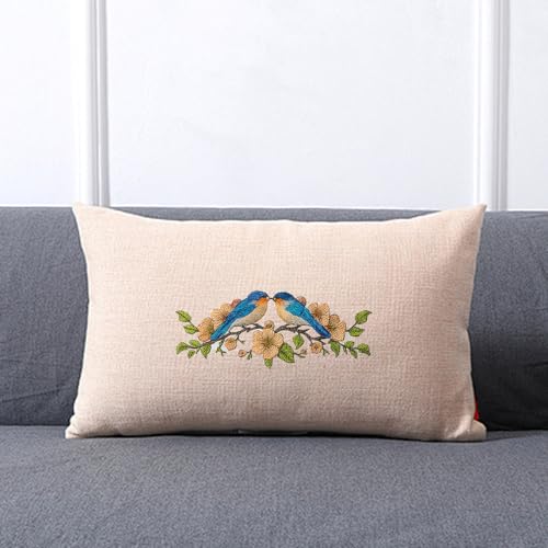 ORIGACH 4 Sheets 16 Pcs Water Soluble Pillowcase Embroidery Patterns Stabilizers - Pre-Printed Floral Vines & Animals Designs - Stick & Stitch Embroidery Paper for Hand Sewing Lovers - color: Floral Vines & Animals