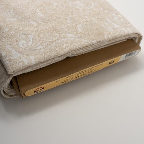 ROC-lon® 100% Cotton, 108" Wide, Preshrunk, Lightweight, Quilt Backing Fabric for Sewing and Craft Paisley Beige Pattern, 3 Yard Cut - color: Paisley Beige, size: 3 yard pre cut