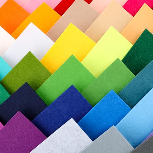 40PCS 12 x 12”(30 X 30cm), 2mm Thick Stiff Felt Fabric Sheets Assorted Colours Felt Pack DIY Craft Squares Nonwoven Used for DIY Crafts Ornament Crafts
