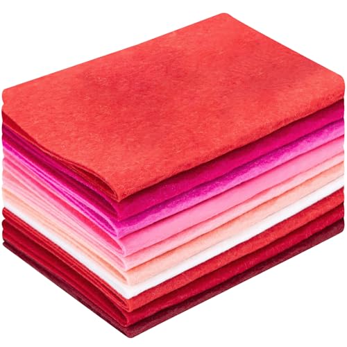 10 Sheets Felt Fabric for Crafts, 8x20 Inch 1.4mm Thick (Pink) - color: Pink
