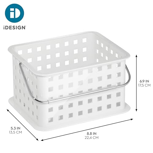 iDesign Portable Shower Caddy Basket with Handle, White - color: White, style: Pack of 1