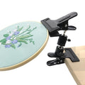 Portable Metal Embroidery Hoop Stand Holder, Adjustable Position and 360° Rotated Cross Stitch Lap Stand Hands Free with Soft Rubber Protection for Needlework Needlepoint & DIY Crafts