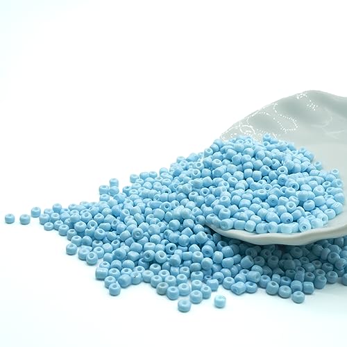 4mm Seed Bracelet Beads for Jewelry Making, 1000 Pcs Pony Beads Bulk for DIY Bracelet Earring Necklace Craft Supplies (Light Blue) - color: Light Blue
