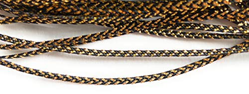 2mm Black/Gold Lurex Braided Cord Beading, Sewing,Quilting Trimming String 20 Yards -Co111