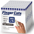 Evridwear Cotton Finger Cots Cotton Cushion 100 PCS for Cracked Skin, Eczema, Calluses, Moisture Wicking, Finger Protection for Men & Women (5 Packs Long, 3") - size: 5 Packs Long