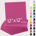 12" x 12" Felt Sheets for Crafts, 2mm Stiff Felt Fabric (12 Pcs), Fuchsia - color: Fuchsia