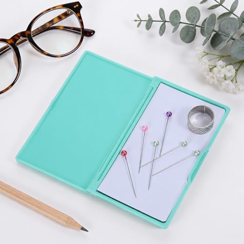 Magnetic Needle Case, Rectangle Light Green Needle Holder for Sewing Knitting Crochet, Secure Embroidery Organizer, Needlepoint Accessories & Needle Minder Magnet Storage Case - color: Light Green