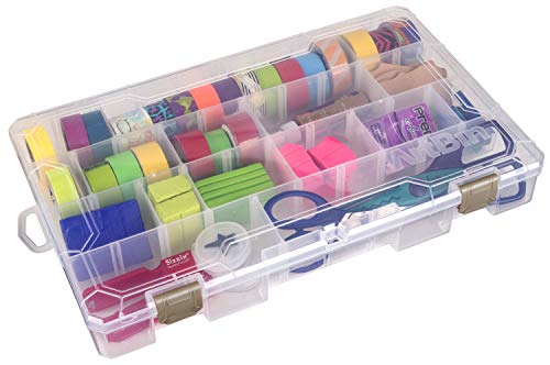 ArtBin Large Solutions Box Clear Art & Craft Organizer with Dividers - Plastic Storage Case for Convenient and Versatile Storage - Ideal for Various Craft Supplies - size: 14.125" x 9", style: 4 Compartments, 20 Dividers
