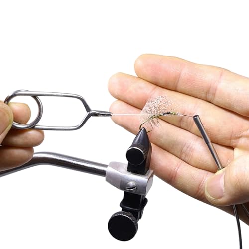 HERCULES Fly Tying Tools, Fly Tying Kit with Bobbin Thread Holder, Wire Threader, Knot Whip Finisher, Hackle Plier, Bodkin, Fly Fishing Lure Making Accessories - color: Hackle Plier