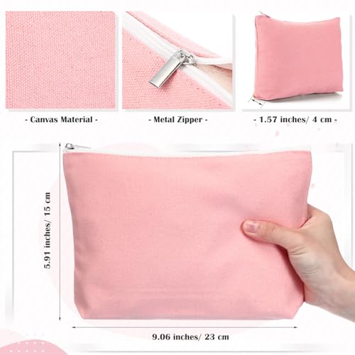 Reginary 10 Pcs Canvas Makeup Bags Bulk Blank Cosmetic Bags,Boho Color - color: Boho