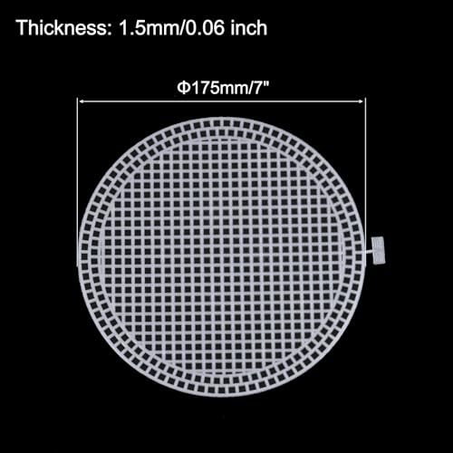 MECCANIXITY 10pcs 7" Plastic Mesh Canvas Sheet Round Needlepoint Blank Canvas for Embroidery Knit Crochet Acrylic Yarn Crafting, White