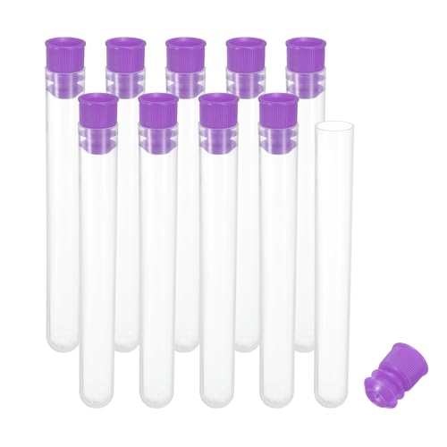 PATIKIL 4" Length Plastic Sewing Needle Storage Holder, 10 Pcs Portable Matte Embroidery Needle Pin Toothpick Storage Tubes Case for Craft Knitting, Purple - color: Purple, size: 4"