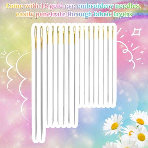 Paxcoo 447 Colors Embroidery Floss Cross Stitch Thread Friendship Bracelet Making String with Needles - color: 447 Colors