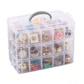 3-Tier Clear Plastic Craft Organizer Box with 30 Compartments