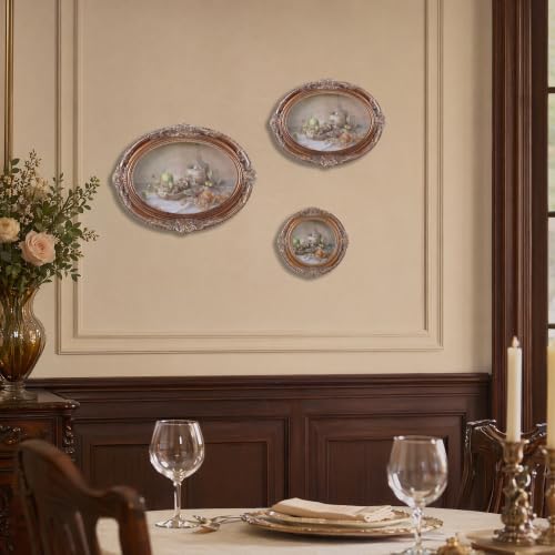 Vintage Picture Frames 3x3 Ornate Bronze Antique Pictue Frames with Real Glass Cover for Wall & Tabletop Display Victorian Home Decor Gallery Wall Decor,Round - color: Bronze, size: 3X3