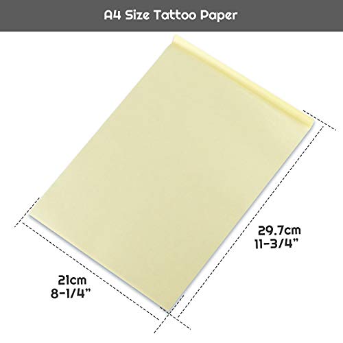 Tattoo Transfer Paper, Cridoz 100 Sheets Tattoo Stencil Transfer Paper for Tattooing Blue - size: 8.25 x 11.75 Inch (Pack of 100)