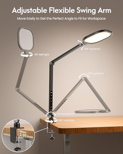 Zoom Lighting for Computer, LED Desk Lamp with Clamp for Video Conference - color: Black-F618