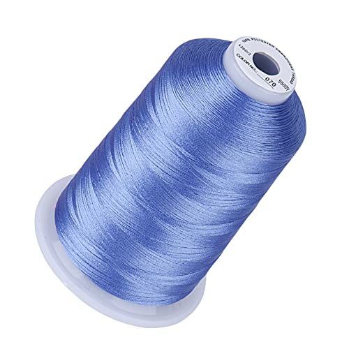 Simthread 5000M 40WT Polyester Embroidery Thread, Corn Flower Blue 070 - color: CornFlowerBlue070