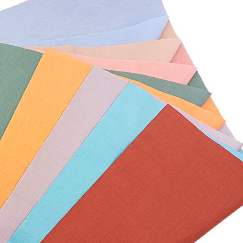 Fabric, 8 pcs/lot Fat Quarter Fabric Bundles Top Cotton 19.69"x19.69" (50 x 50cm) Quilting Cotton Craft, Pre-Cut Squares Sheets for Patchwork Sewing Quilting Crafting, Bright Solid Color. - color: M-5