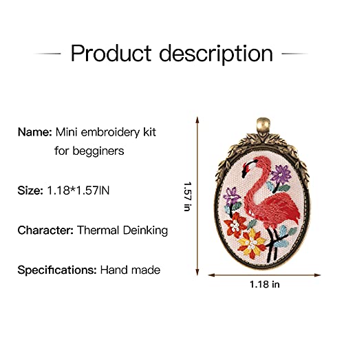 ZOCONE 6 Packs Embroidery Necklace Kit, Embroidery Pendant Kit Mini Cross Stitch Kit with 4 Hoops, Necklace, Pendant, Stamped Pattern Cloth, Instructions, etc., Embroidery Kit for Adults - color: 6 Packs-H
