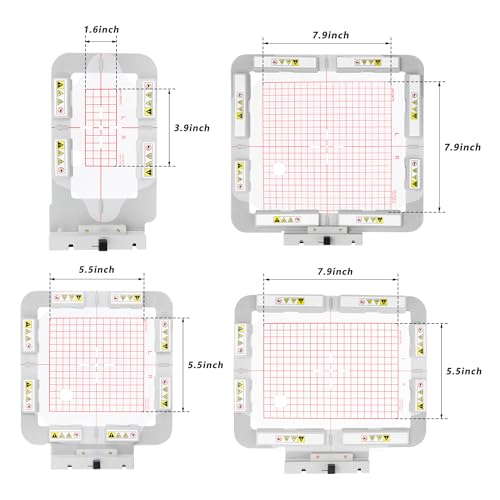 Brewland 4in1 Magnetic Embroidery Hoop Set for Janome MC550E MC500E MC400E - size: 4in1 Set (JA412MK+JA413MK+JA414MK+JA415MK)