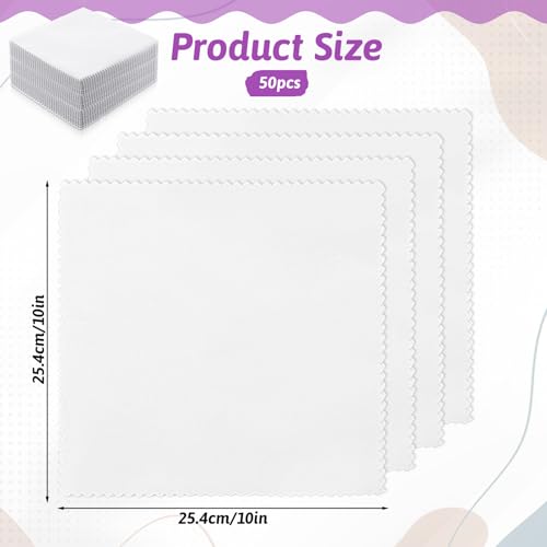 50 Pack 10-inch Cotton Fabric Squares, 10″ Precut Quilting Fabric Bundles, Solids White Charm Pack, for DIY, Beginners, Sewing, Craft (Wavy Edges) - color: White, size: 10″