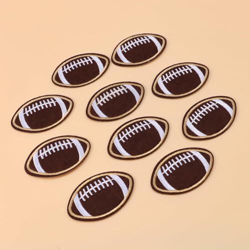 10pcs Sports Embroidered Patch, Iron On/Sew On Appliques Rugby Patch for Clothes Jacket Hat Socks Jeans DIY Accessories Repair DIY Patches - color: 10PCS Rugbyu Set