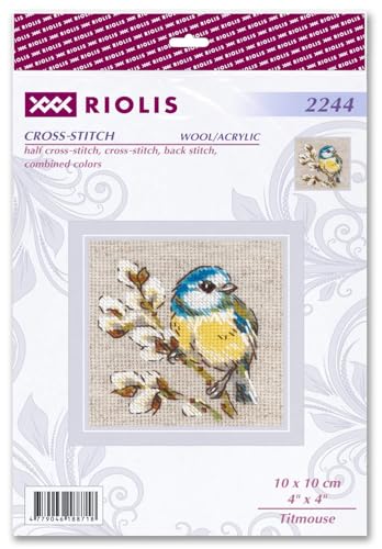 RIOLIS 2244 Titmouse Counted Cross Stitch Kit 4 x 4 in - style: Titmouse 2244