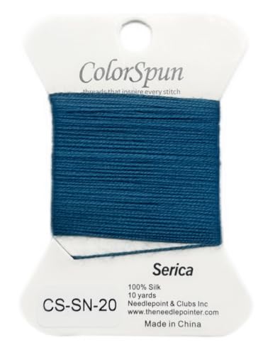 3-Strand Silk Needlepoint Thread, 10 Yard Smooth & Lustrous Silk Thread for Needlepoint, Hand Embroidery, Sewing & DIY Needlework to Family and Friends(Denim Blue) - color: Denim Blue