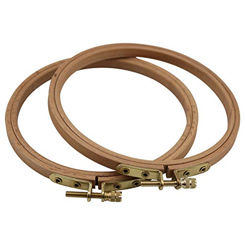 2 Pack 5 Inch Embroidery Hoop, Guofa 13CM Beech Wood Cross Stitch Hoops, Hanging Embroidery Frame Hoop for Decoration - style: 5 inch