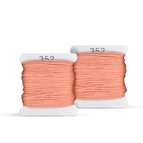 Embroidery Floss Kit and Refills - Cotton Threads - DMC Color Coding for Cross Stitch, String Crafts, Friendship Bracelets - color: 352 Pink