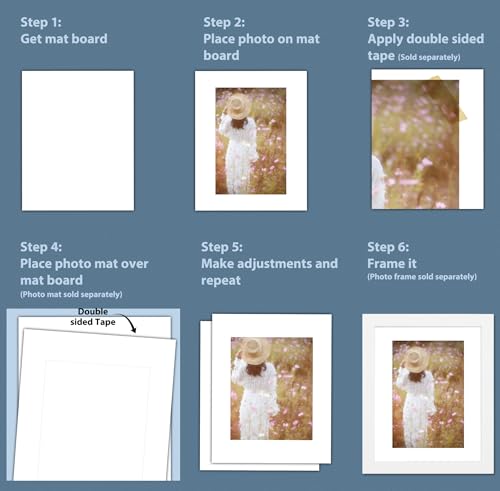 Golden State Art 4x6 White Uncut Picture Mats Matboards, Pack of 10 - size: 4x6