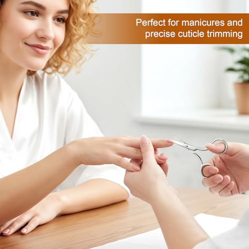 2-Pack Small Scissors, Professional Eyebrow & Facial Hair Scissors - Stainless Steel Precision Grooming Kit for Women & Men | 3.5” Straight Tip for Eyebrows, Beard, Nose, Mustache & Ear Hair Scissors - color: 2 Sharp-pointed