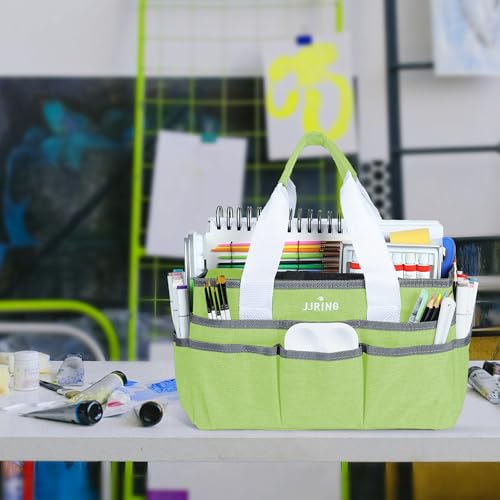 JJRING Craft Organizer Tote Bag Art Storage Caddy Cyan - color: Cyan, size: Small