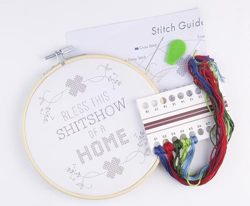 FUNATIC Bless This Sh-tshow of a Home Funny Embroidery Kit for Adults - color: Bless This Sh-tshow of a Home